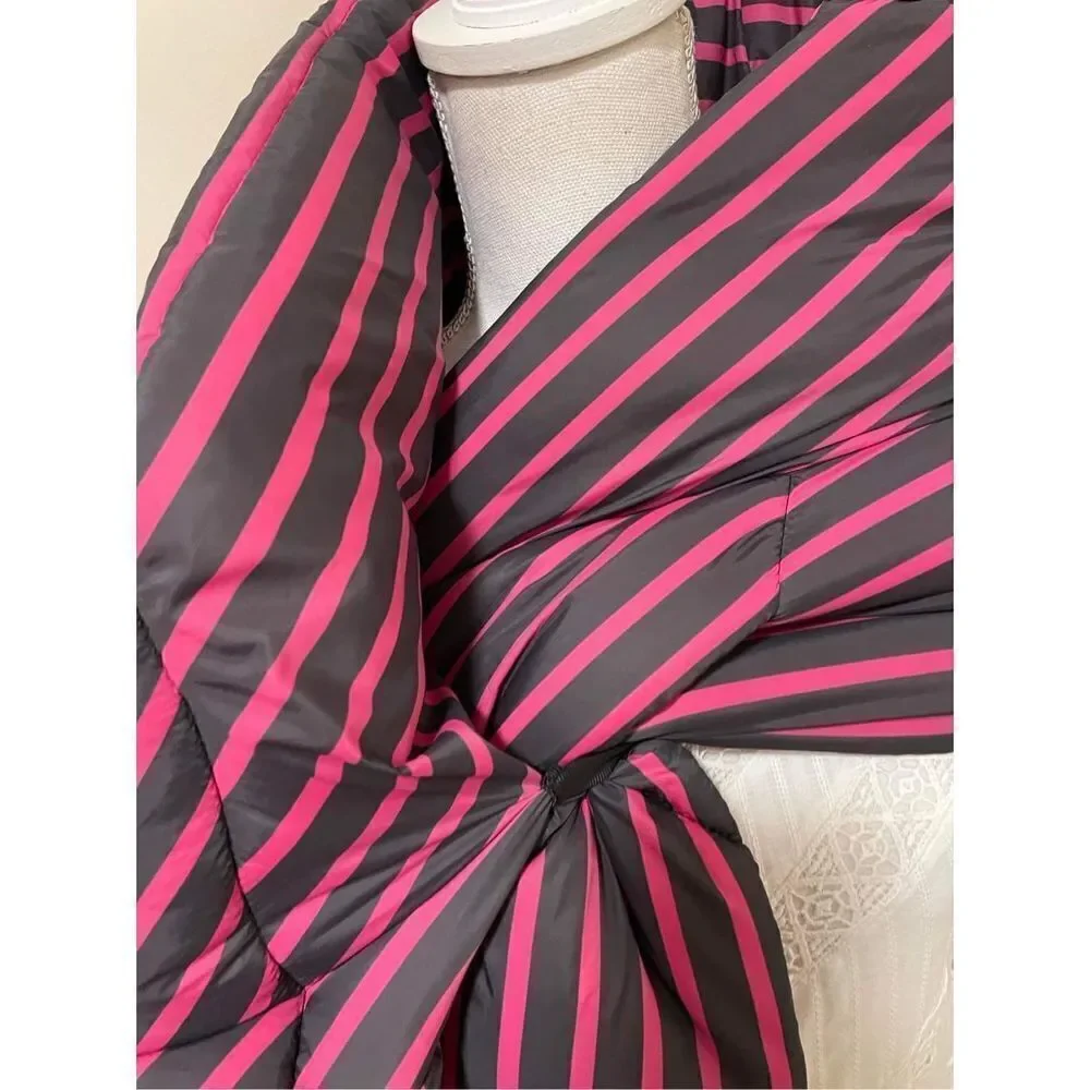 New Anthropologie Striped Puffer Scarf Size One Size - Picture 5 of 8